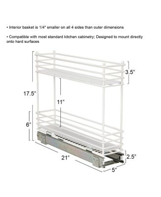 Glidez Steel Pull-Out Basket Storage Organizer, 2-Tier Design, White