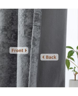 Fleece Textured Light Filtering Grommet Curtains Pair, 52"Wx
