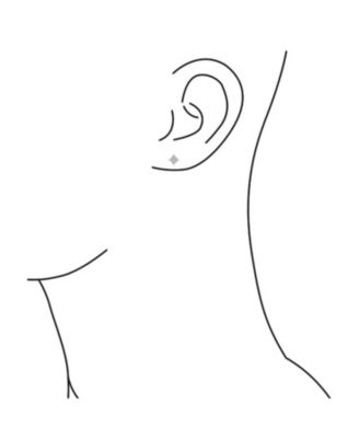 Classic Set of 2 Square Shaped CZ Cubic Zirconia Stud Earrings Gold Plated Sterling Silver