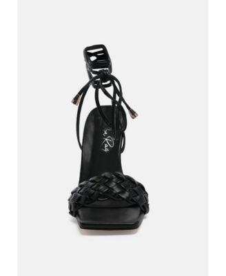 Womens Skora Tie Up Spool Heel Sandals