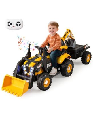 4 in 1 Kids Ride On Tractor 12V with Remote