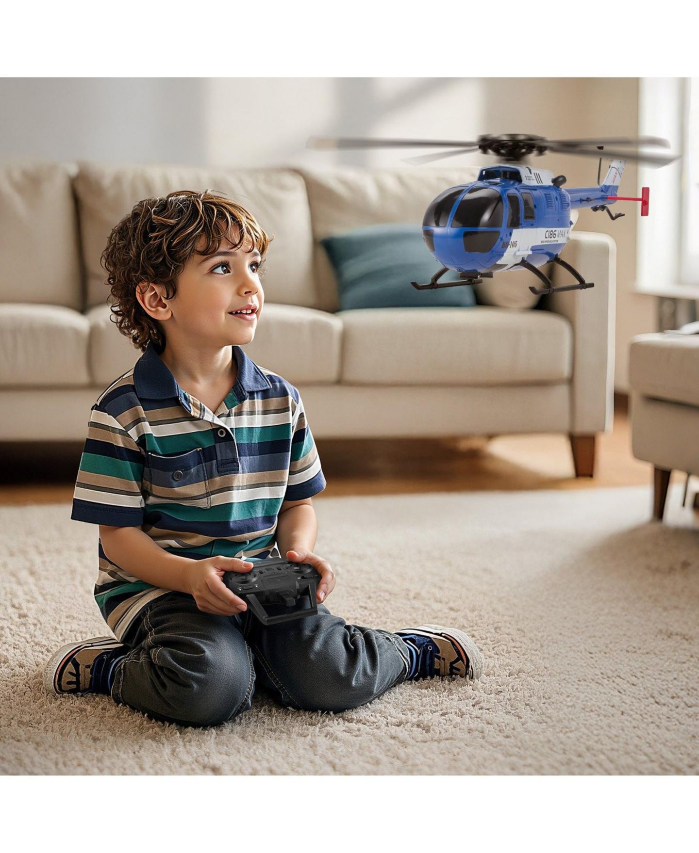 Детская игрушка Mecale 2.4GHz 4-Propeller RC Helicopter with LED Light, цвет: Синий — фото 2