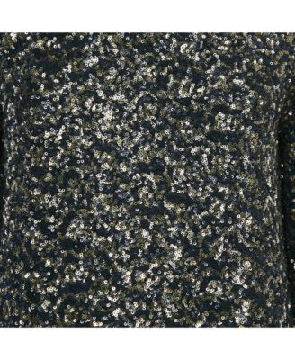 Women's Deluxe Black/gold Sequin Rousse Mini Dress