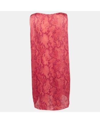 Women's Cheap And Chic Red Printed Satin Sleeveless Short Dress