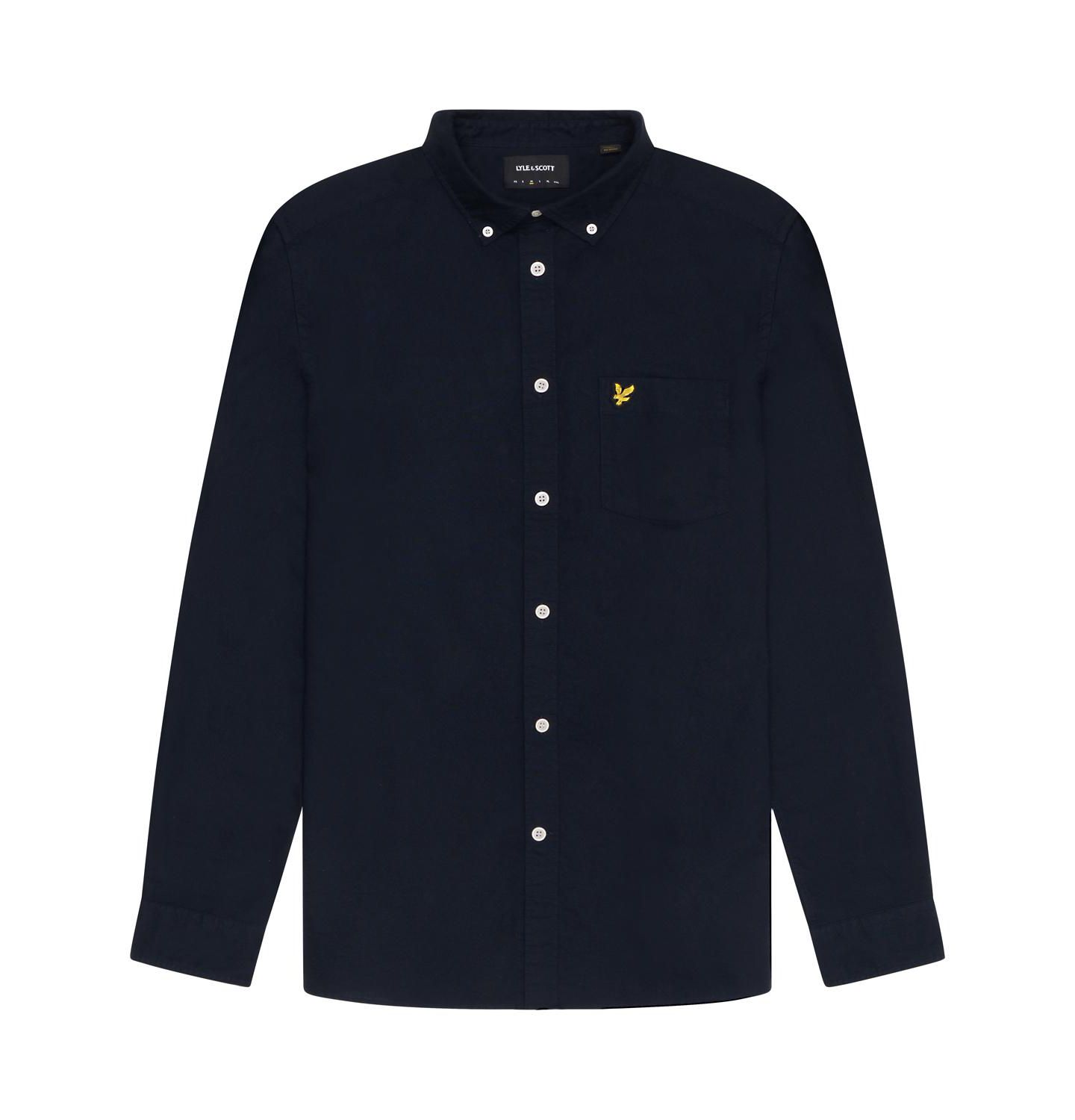 Мужская рубашка Lyle & Scott Plain Oxford, цвет: Тёмный тёмно-синий — фото 2