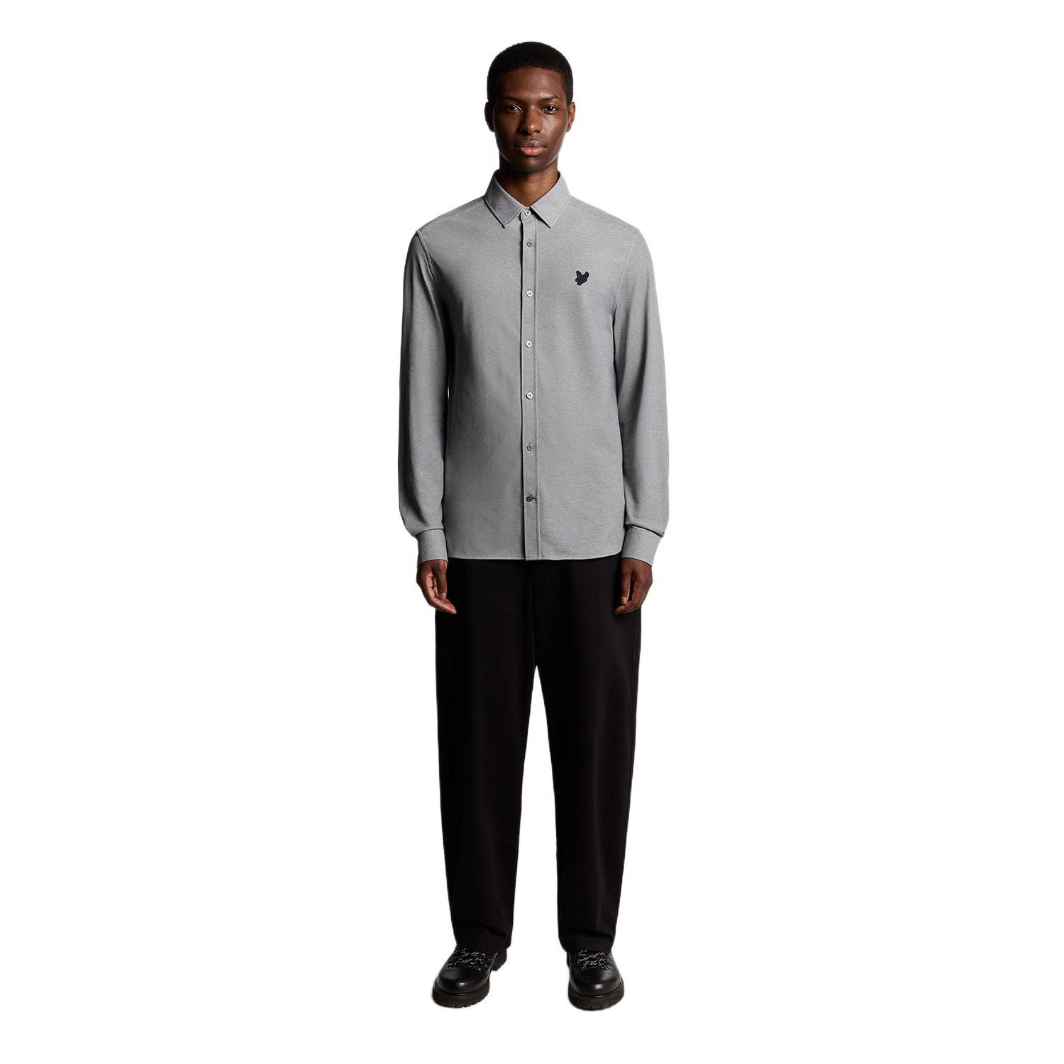 Men's Jacquard Stripe Long Sleeve Shirt
