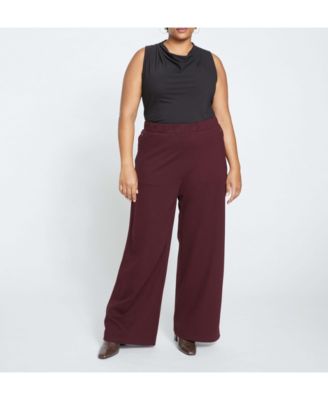 Plus Size Stephanie Wide Leg Ponte Pants