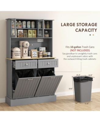 Pantry Storage Cabinet w/ Charging Station,