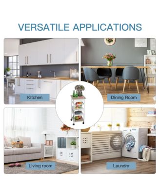 Mobile Rolling Kitchen Island Trolley Serving Cart w/ Under Drawer,