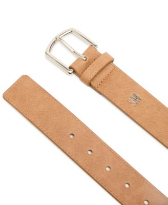 Women's High-Low Textured Harness Buckle Wide Belt