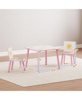 3-Piece Toddler Table and Chair Set for Boys and Girls Aged 3-8,