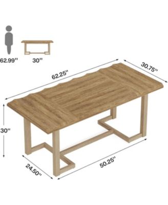 | 63-Inch | Solid Wood & Sturdy Frame | Thick Table Top, Seats 4–6 | Rectangular Dining Table