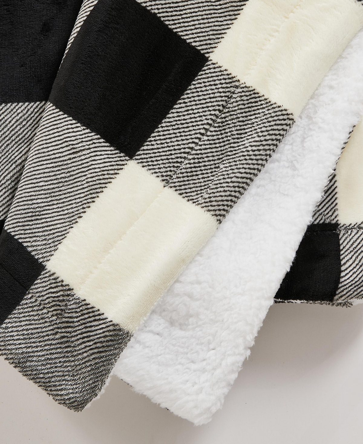 Linery & Co. Velvet Plush Reversible Sherpa Throw Blanket