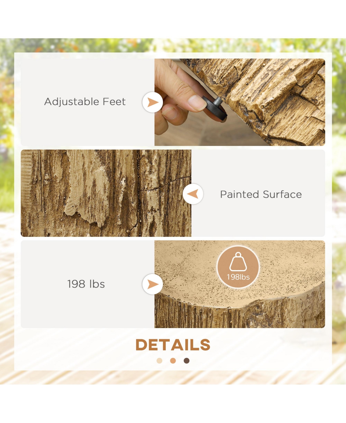 Homcom Tree Stump Stool