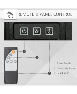 32" 1400W Electric Fireplace Mantel w/ Realistic LED Log Heater,