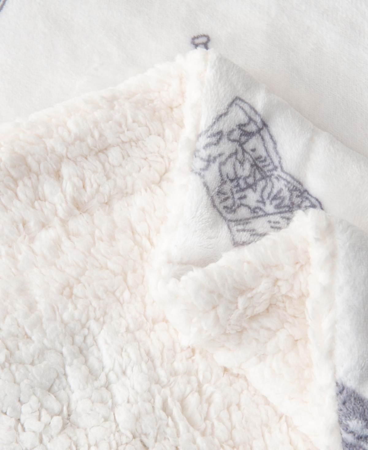 Linery & Co. Velvet Plush Reversible Sherpa Lodge Printed Throw Blanket