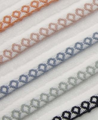 Quick-Dry Cotton Decorative Border 4 Pack Bath Towel Set