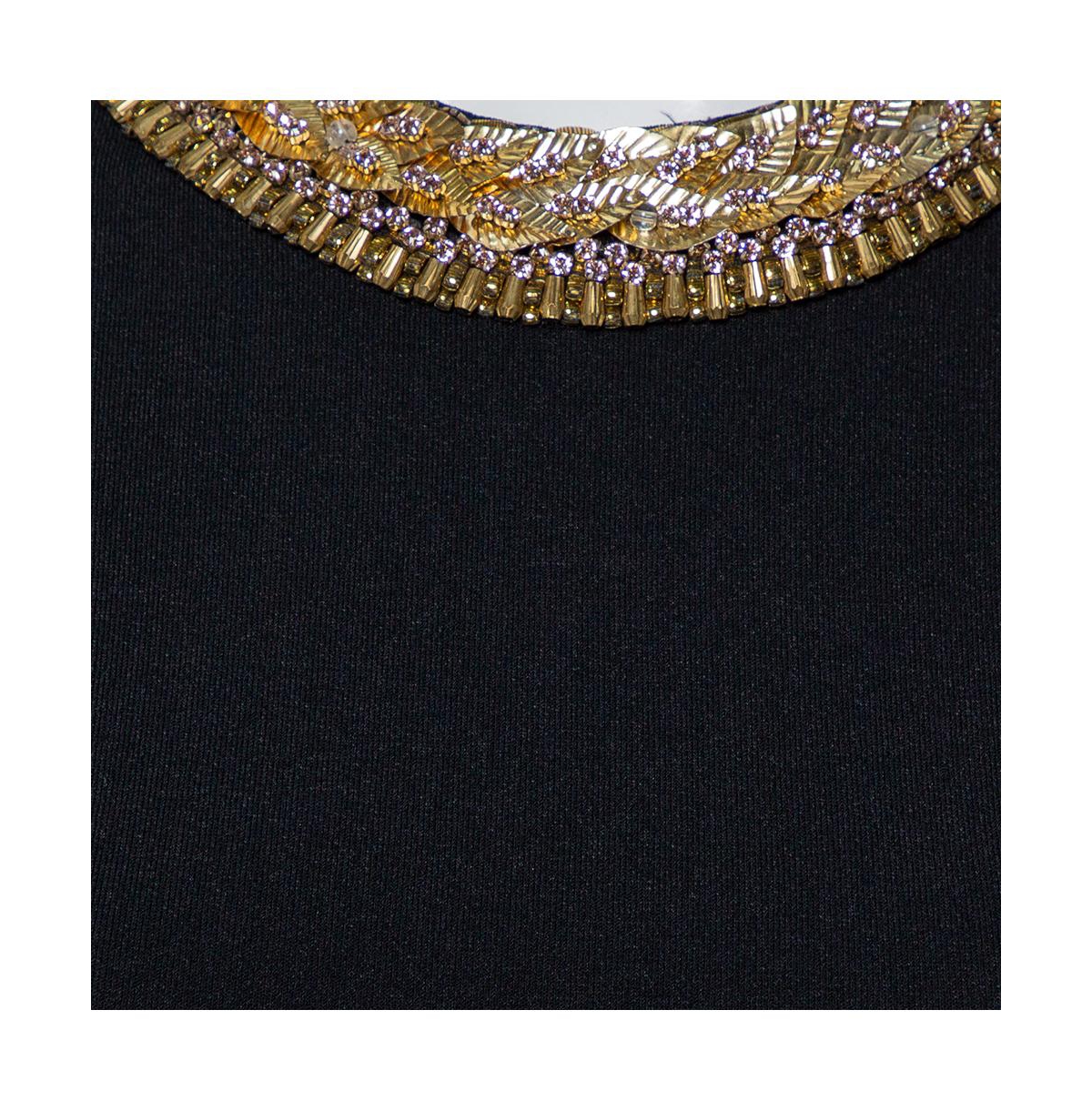 Pre-Owned Alexander Mcqueen Knit Embellished Neck Detail Sleeveless Sheath Dress