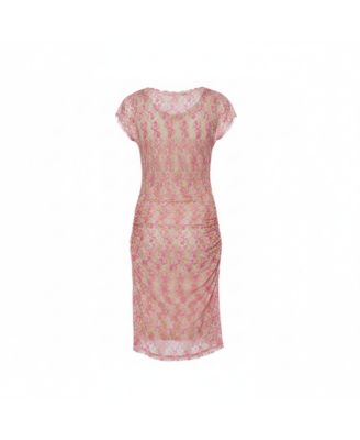 Women's Knit Ruched Sleeveless Midi Dress