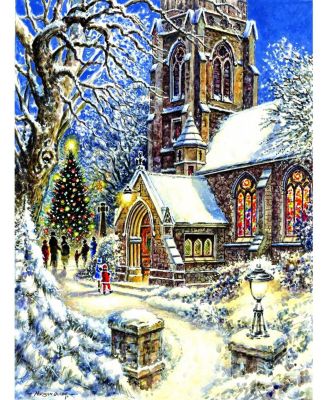 SunsOut Church in the Snow 1000 piece Jigsaw Puzzle for Adults Christmas