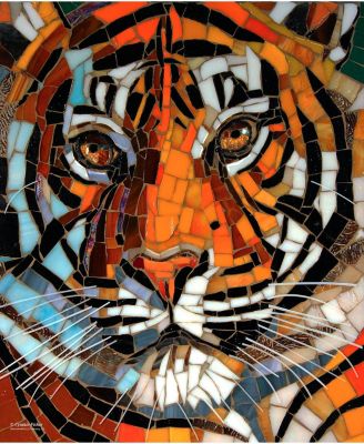 Stained Glass Tiger 1000 piece Jigsaw Puzzle for Adults