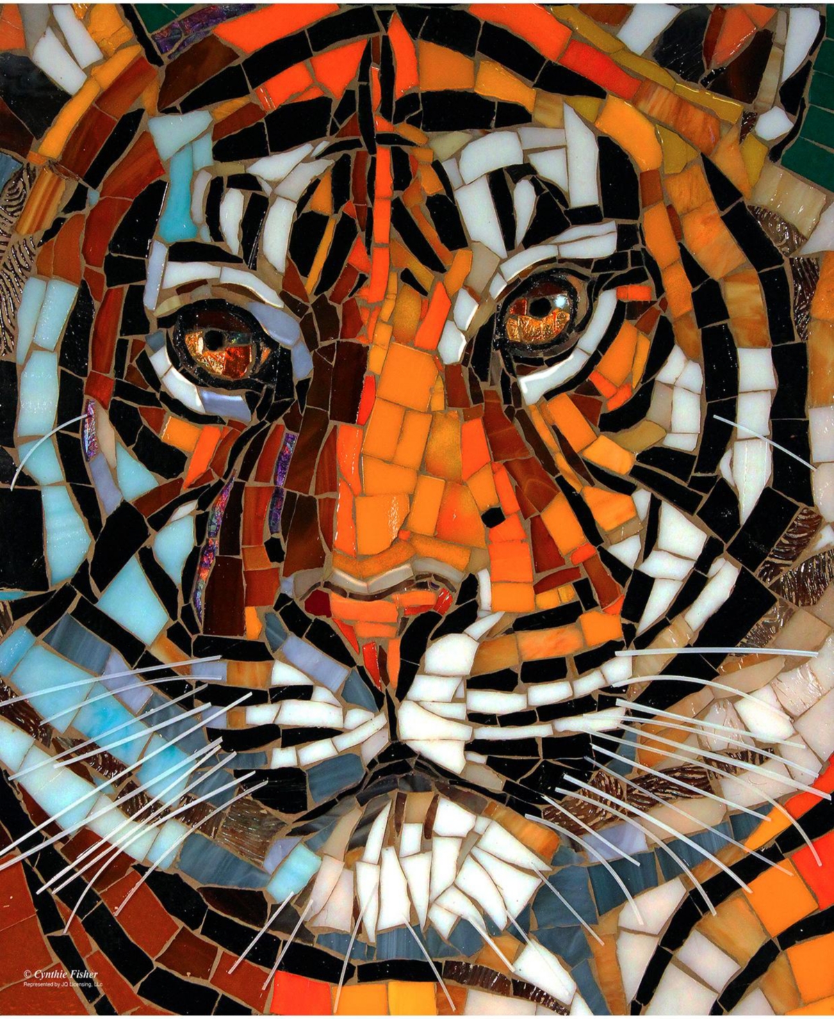 SunsOut Stained Glass Tiger 1000 piece Jigsaw Puzzle for Adults