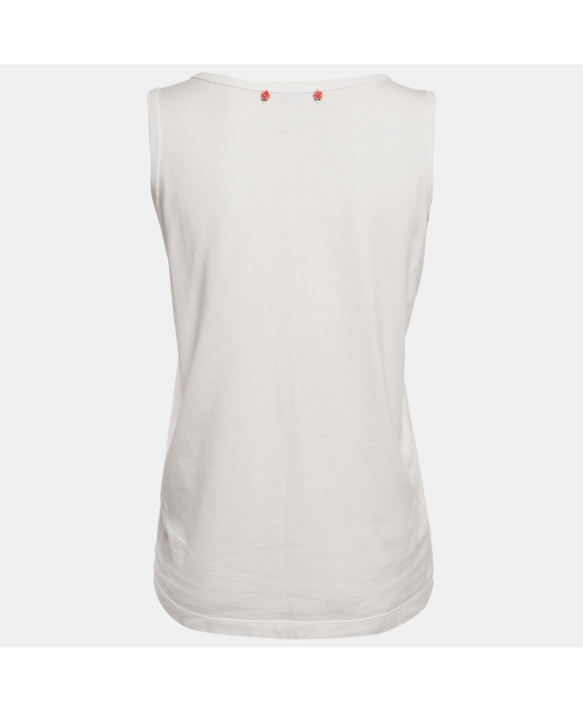 Pre-Owned Dolce & Gabbana Women's White Printed Cotton Tank Top