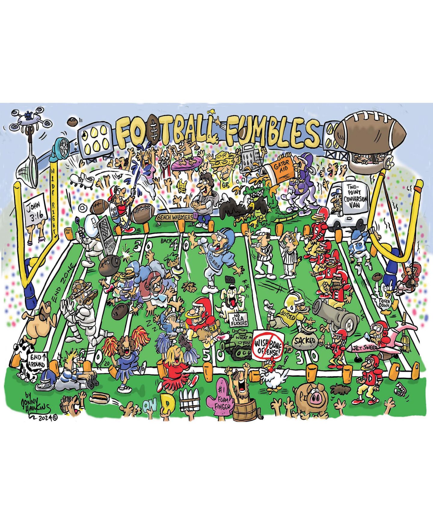 Детский пазл SunsOut Football Fumbles 1000 Piece Jigsaw Puzzle, Ages 15+ — фото 5