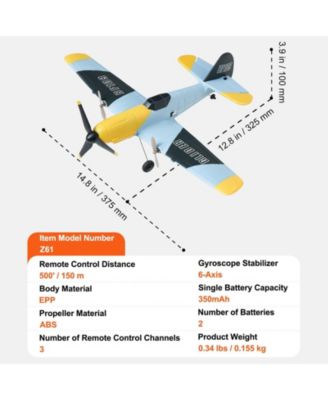 RC Airplane 3-Channel with Gyro Stabilizer Ready to Fly