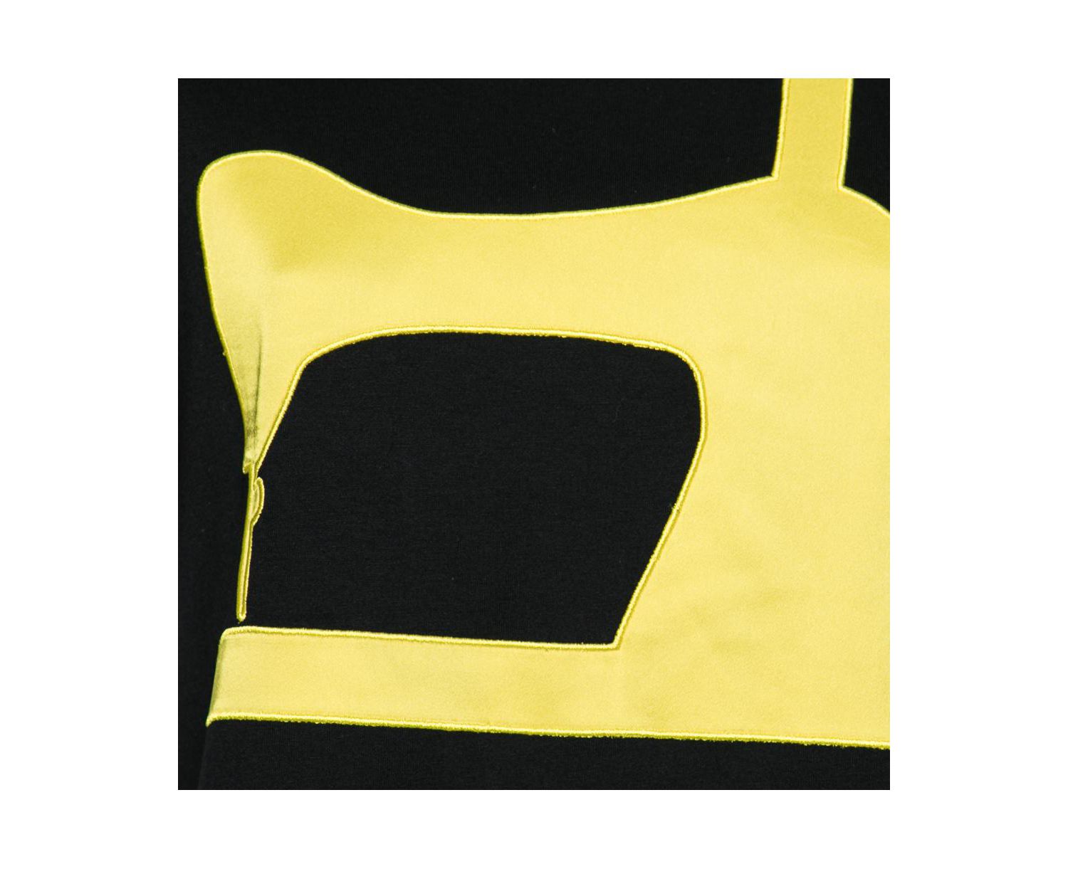 Women's Cheap And Chic Black Jersey Sewing Machine Appliqued T-Shirt