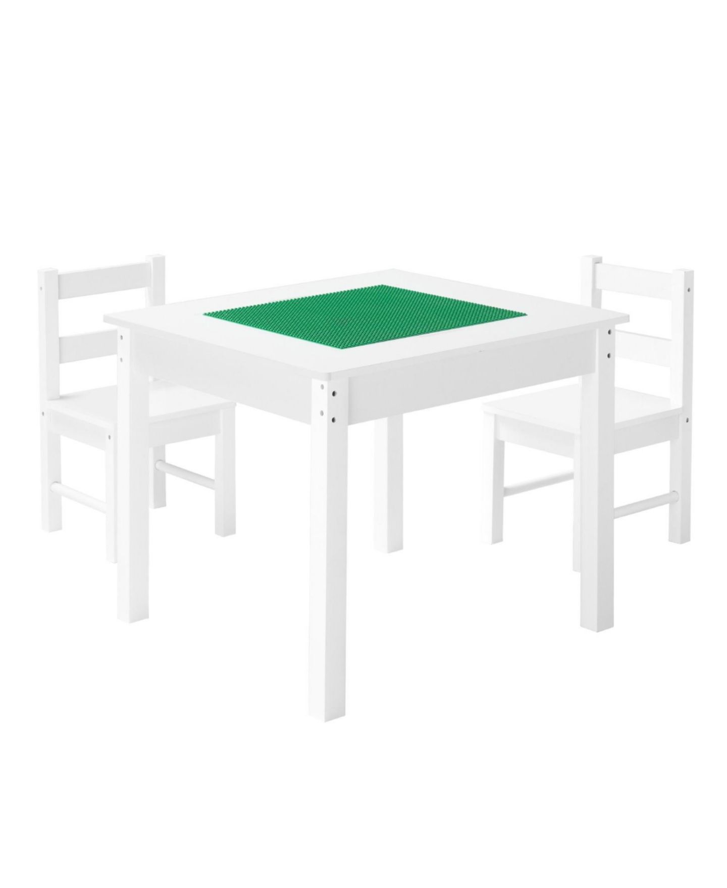 Детская игрушка HONGGE Kids Reversible Block-Compatible Activity Table With 2 Chairs, Ages 3+, цвет: Белый — фото 5