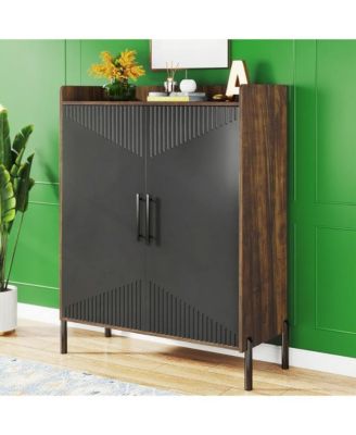 Narrow Shoe Cabinet with Doors for Compact Hallway Spaces