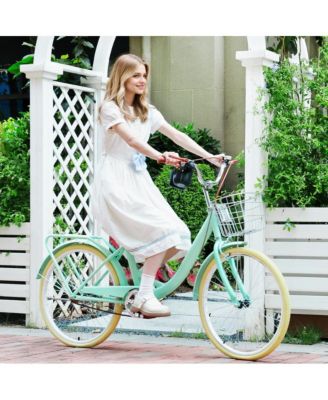 24-inch Cruiser Bike with Low-Step Frame, Shock-Absorbing Tires, and Dual Brakes