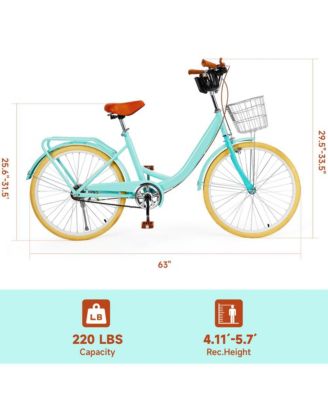 24-inch Cruiser Bike with Low-Step Frame, Shock-Absorbing Tires, and Dual Brakes