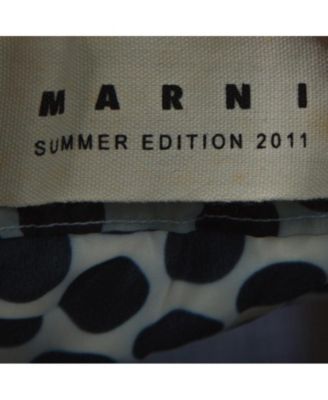 Women's Blue And White Polka Dot Printed Coated Silk Ruffle Detail Skirt