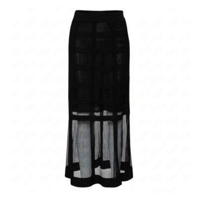 Women's Patterned Silk Knit Midi Skirt