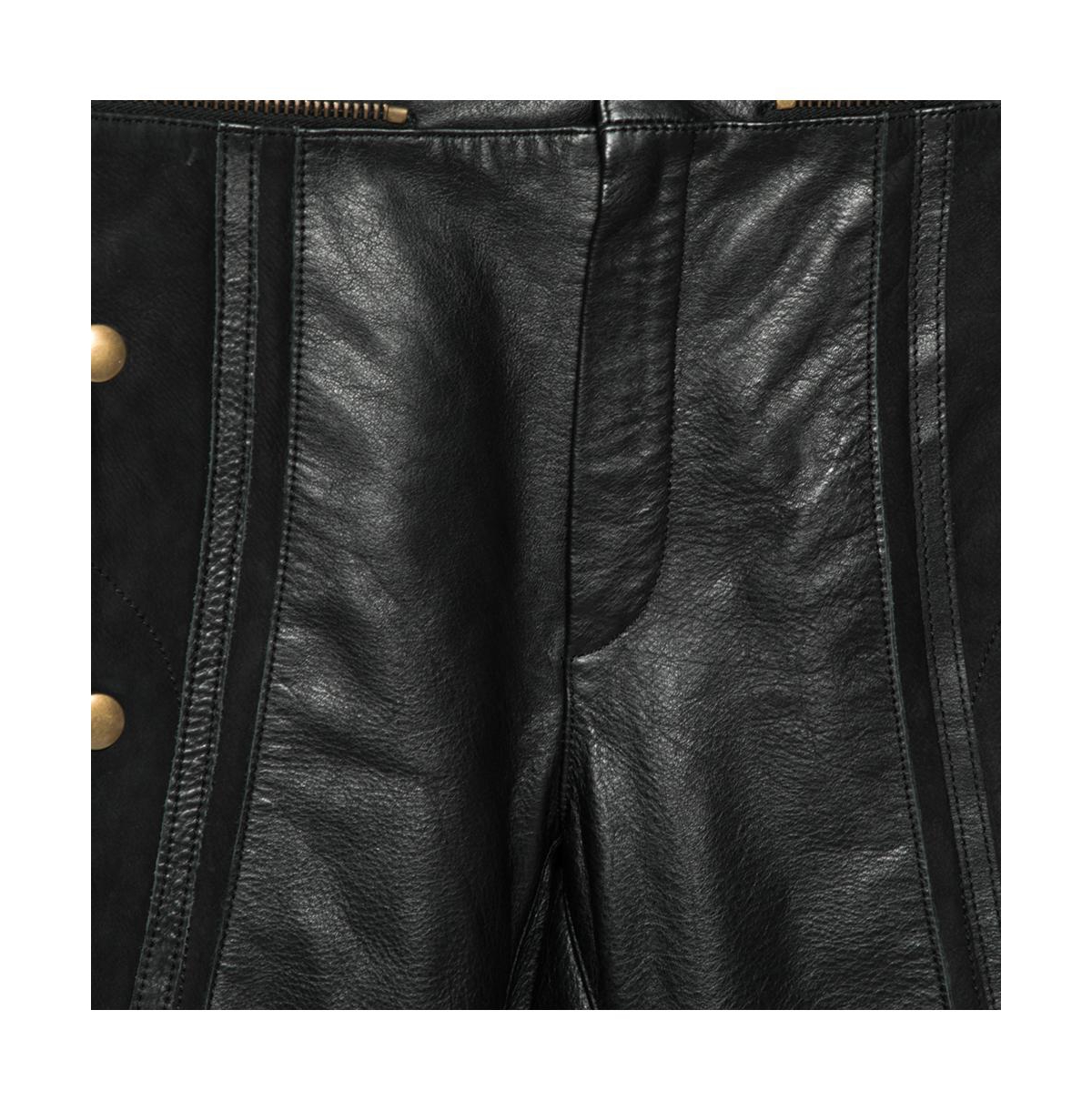 Pre-Owned Chloe Women's Pre-Owned Chloé Black Leather & Nubuck Paneled Cropped Biker Pants