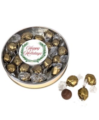 Holiday Wreath Dubai chocolate Truffles Gift Tin, 22 Truffles
