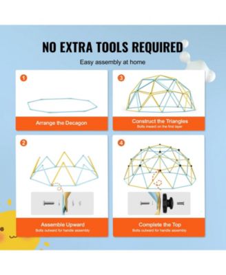 10FT Kids Climbing Dome with Hammock and Swing 750 LB Capacity