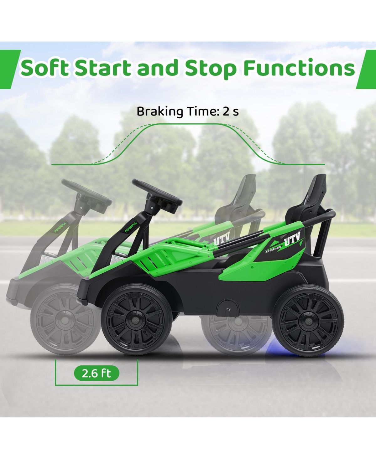 Hongge 12V Kids Ride On Utv Car With Remote Control Led Lights And Suspension System