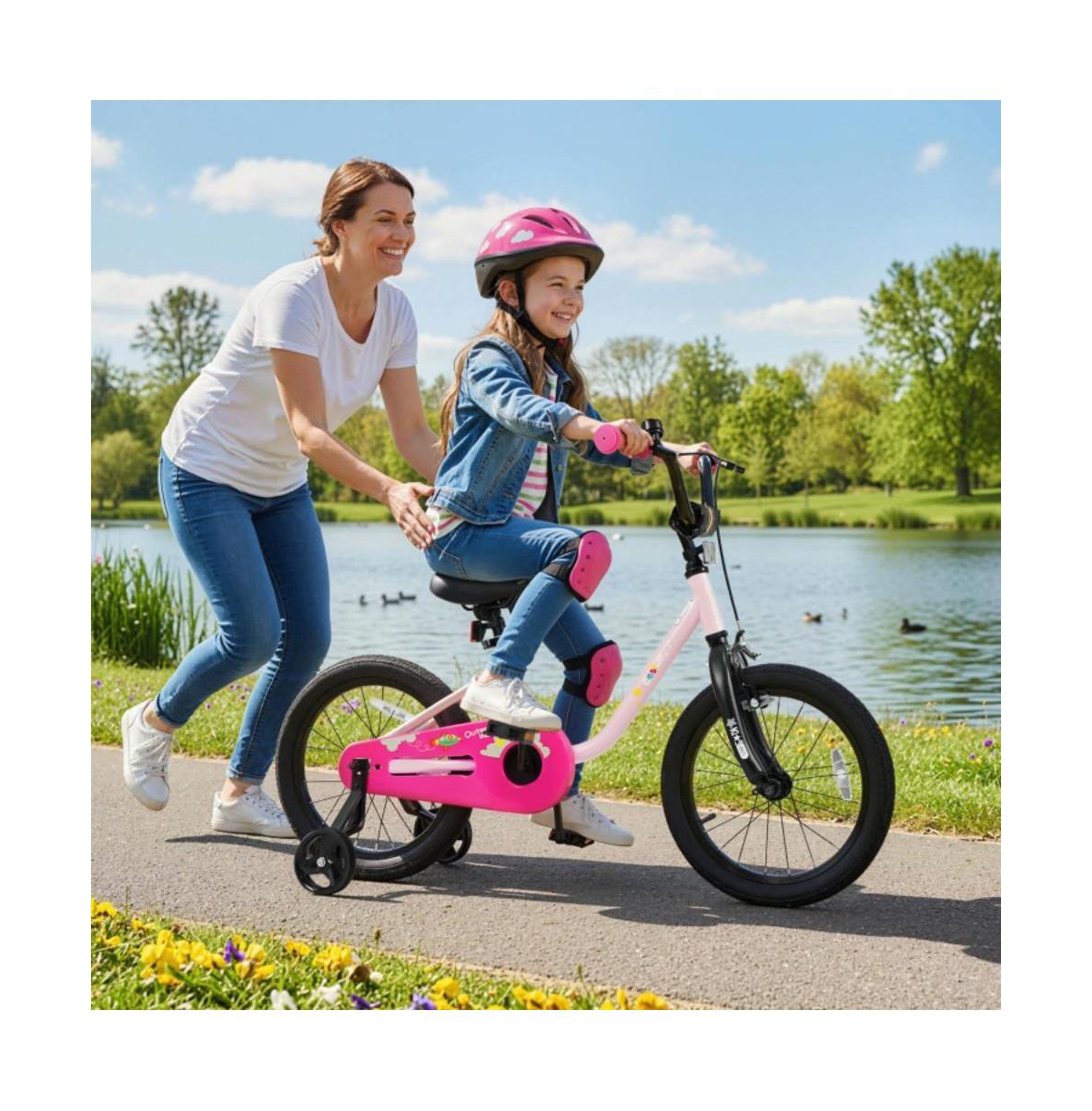 Hongge 16 Inch Kids Bike with Training Wheels for Ages 3–7