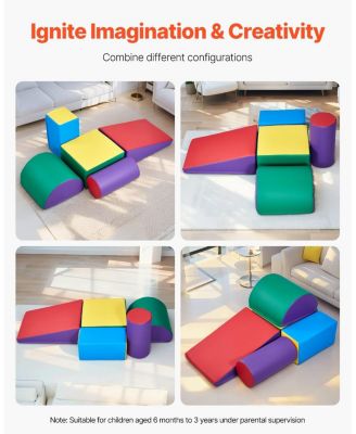 Foam Climbing Blocks Set 5-Piece Indoor Toddler Playset