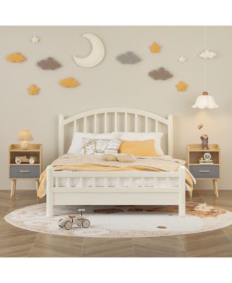 Collapsible Fabric Drawer Nightstand 2-Tier Wood Storage Cabinet