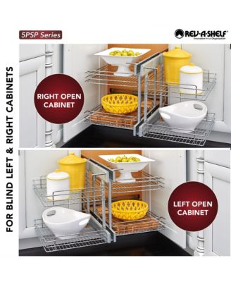 18" Blind Corner Kitchen Cabinet Organizer w/ Soft-close, 5PSP-18SC-CR
