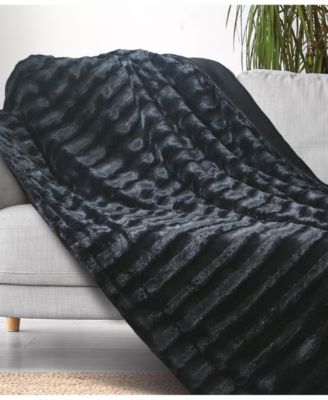 Ultra Soft Faux Fur to Microplush Reversible Cozy Warm Throw, 50" x 60"