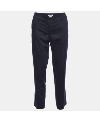 Women's Cheap And Chic Black Cotton Tailored Trousers