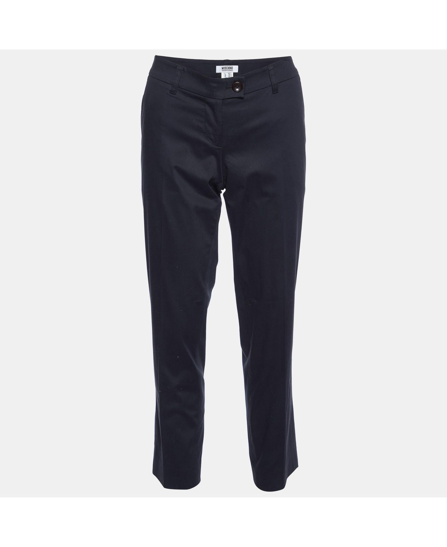 Women's Cheap And Chic Black Cotton Tailored Trousers