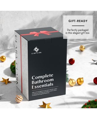 19-Piece Complete Holiday Bathroom Decor & Accessory Set with Shower Curtains