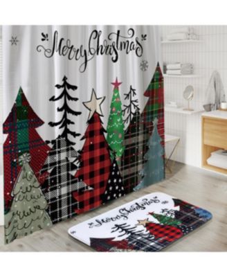27-Piece Complete Holiday Bathroom Decor & Accessory Set with Bath Rugs,  Shower Caddy & Curtain Set