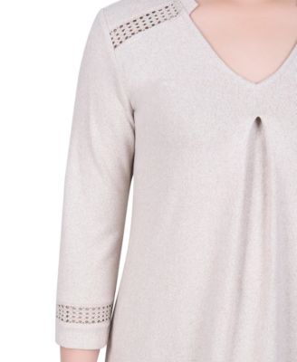 Petite 3/4 Sleeve Swing Tunic Top